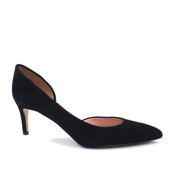 New JCREW Black Lucie Suede D'Orsay Pumps Heels - Picture 3 of 5